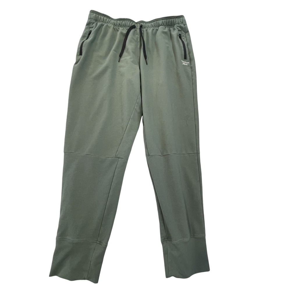 Reebok Mens Sage Green Athletic Joggers XL Zipper Pockets REM204PA29